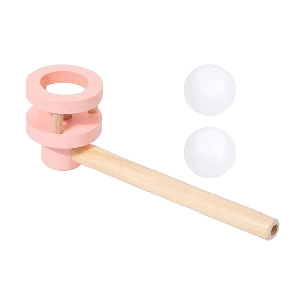 Professional Maxbell Wooden blowing ball Toy Floating Ball Game Toy for Party Supplies Children Kids Pink Red Verified