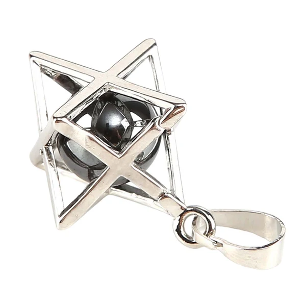 Official Maxbell Hexagram Pendant Decors Collectibles Fashion Pendant Charm for Business Work Gray Fashionable