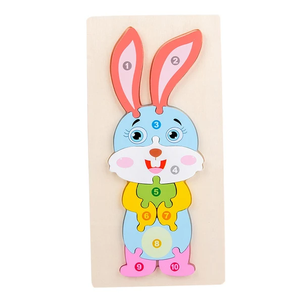 High-End Maxbell Animal Puzzle Board Educational Toy 3D Wooden Puzzle Rabbit for Party Favors Secure