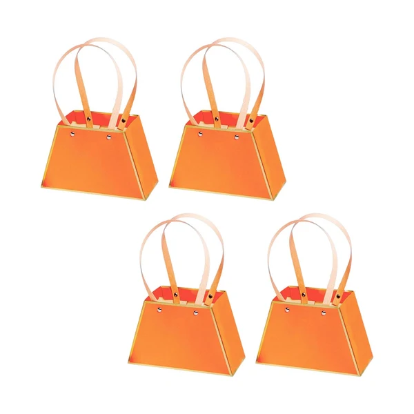 Dependable Maxbell 4 Pieces Portable Bouquet Bags Box Waterproof for Classmates Lovers Family Orange Versatile