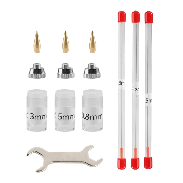 Green Maxbell 11x Airbrush Nozzle Kits Airbrush Spare Parts Supplies for Parts High-Grade