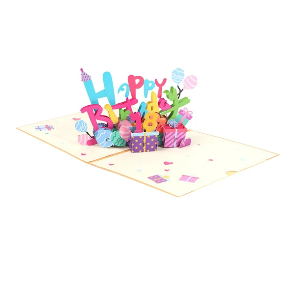 Healthy Maxbell Happy Birthday Card for Wife or Husband Colorful Pop up Card with Note Card Environmentally Friendly