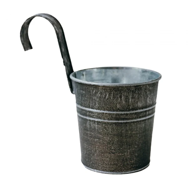 Organic Maxbell Hanging Flower Pot Bucket Iron Small Vintage Basket for Window Indoor Decor with hole Innovative