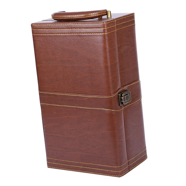 Trendy Maxbell PU Leather Wine Box Vintage Style for Celebrations New Year Anniversary Double Slot Original