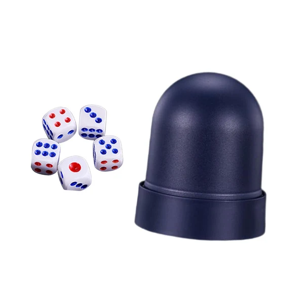 Next-Generation Maxbell Dice Cup Upgraded Flap W 5 Dices Bar Dice Professional for Restaurant Party Blue Soft