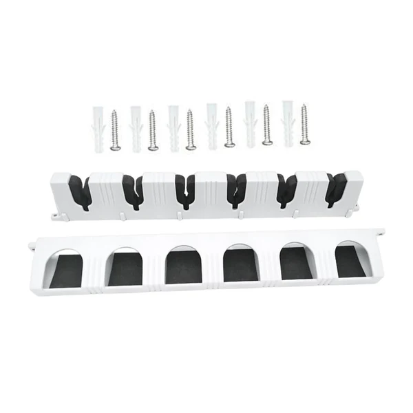 Stylish Maxbell Fishing Pole Holder 6 Slots Wall Mount EVA Foam Grip Durable for Indoor Home Gray Enhanced