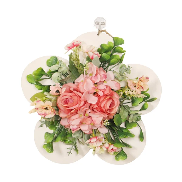 Selected Maxbell Rose Plank Wreath Doors Spring Summer Front Door Wreath Outside for Backdrop Professional