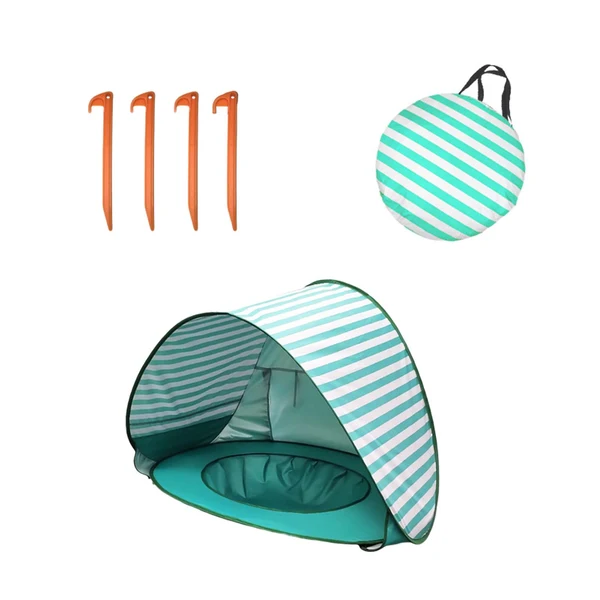 Consistent Maxbell Beach Tent with Baby Pool Shade for Picnic Summer green stripe Fashionable