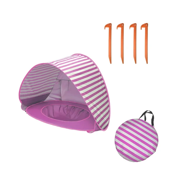 Consistent Maxbell Beach Tent with Baby Pool Shade for Picnic Summer stripes pink Fine