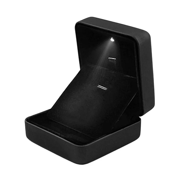 Quality Maxbell LED Light Pendant Box for Proposal Engagement Wedding Necklace Display Case Black Stylish