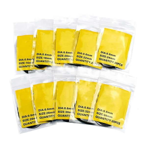 Sustainable Maxbell 200 Pieces Watch Back Case Gasket Water Resistant Rubber O Rings 0.6mm Diameter Exceptional