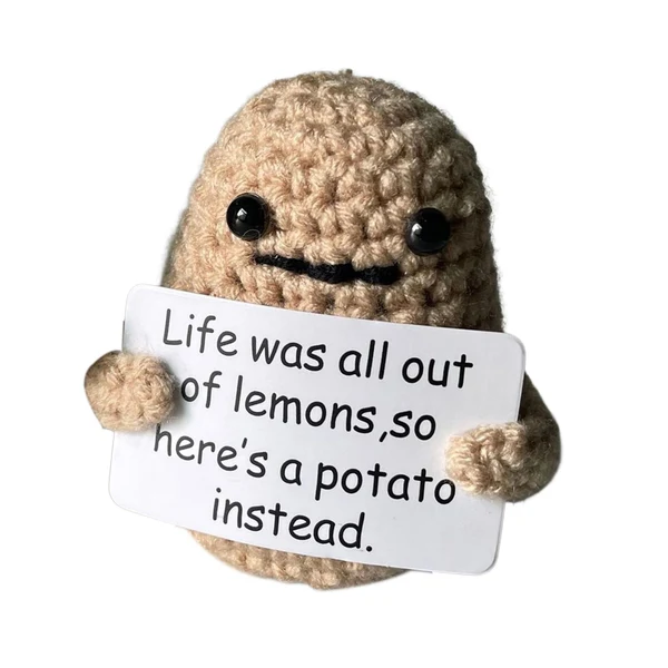 Pure Maxbell Knitting Potato with Card Funny Knitted Potato Doll for Home Desk Decoration Style A Eco-Friendly