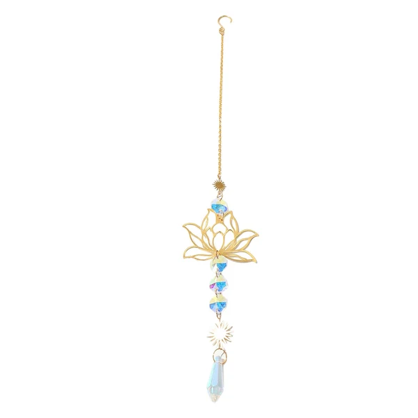 Elegant Maxbell Handmade sun catcheringing Pendant Ornament Prisms Pendant Hanging Wind Chime Style blue Fast