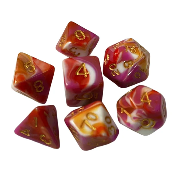 Easy-to-Use Maxbell 7x RPG Dice Set Polyhedron Game Dice for Party Supplies Family Gathering Bar Style B High-Performance