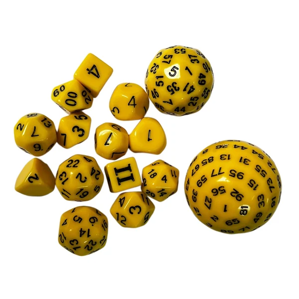 Quality Maxbell 15Pcs Entertainment Toys Dice Game for Role Playing Table Games Party Favors Yellow High-Grade