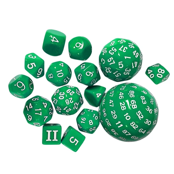 High-Grade Maxbell 15Pcs Entertainment Toys Dice Game for Role Playing Table Games Party Favors Green Proven