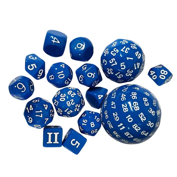 Elegant Maxbell 15Pcs Entertainment Toys Dice Game for Role Playing Table Games Party Favors Blue Top-Quality