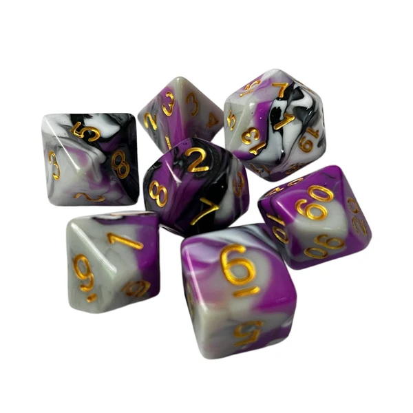 Efficient Maxbell 7x RPG Dice Set Polyhedron Game Dice for Party Supplies Family Gathering Bar Style H Soft