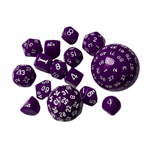 High-Grade Maxbell 15Pcs Entertainment Toys Dice Game for Role Playing Table Games Party Favors Violet Breathable