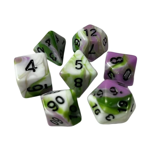 High-Performance Maxbell 7x RPG Dice Set Polyhedron Game Dice for Party Supplies Family Gathering Bar Style C Fine
