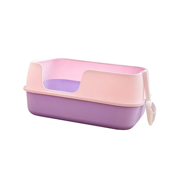 Crafted Maxbell Cat Litter Boxes for Indoor Cats High Sides Tall Detachable Kitty Litter Box Pink Unique
