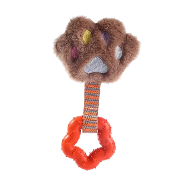 Fine Crafted Maxbell Plush Spiny Dog Toys Puppy Soft with Squeakers Cute Stuffed Animal Plush Toy Brown Footprints Functional