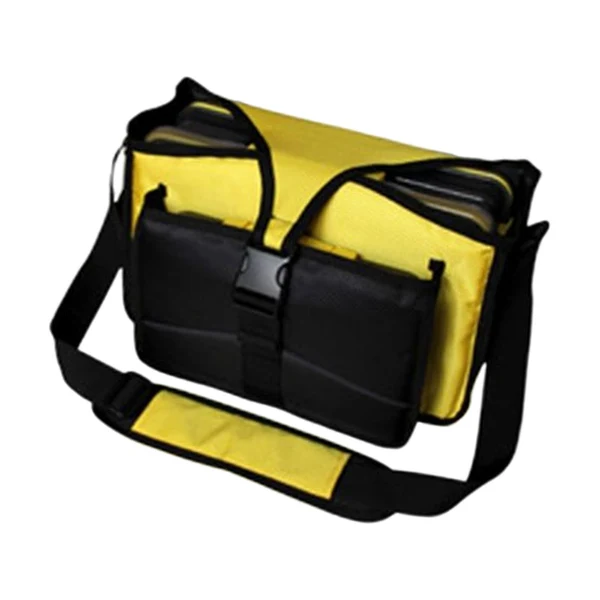 Detailed Maxbell Fishing Tackle Bag Pouch Oxford Shoulder Bag for Hunting Cycling Sea Fishing Yellow World-Class