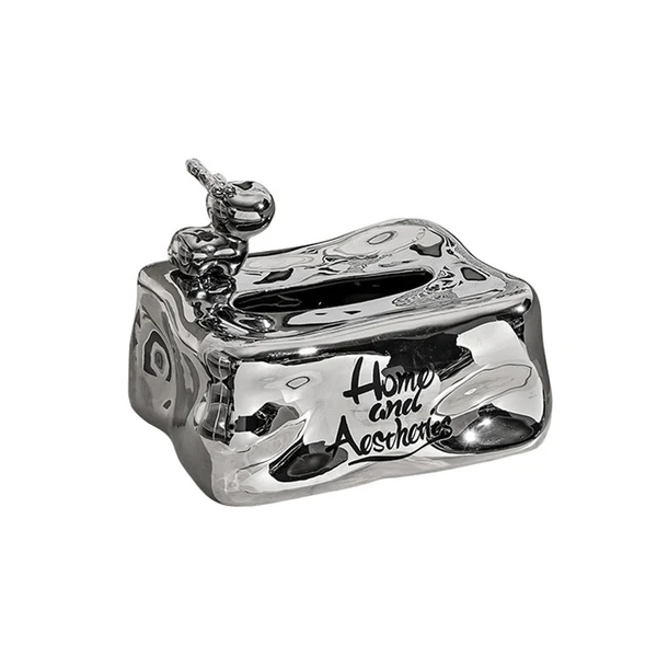 World-Class Maxbell Tissue Box Cover Organizer Paper Holder for Kitchen Vanity Countertop Argent Natural