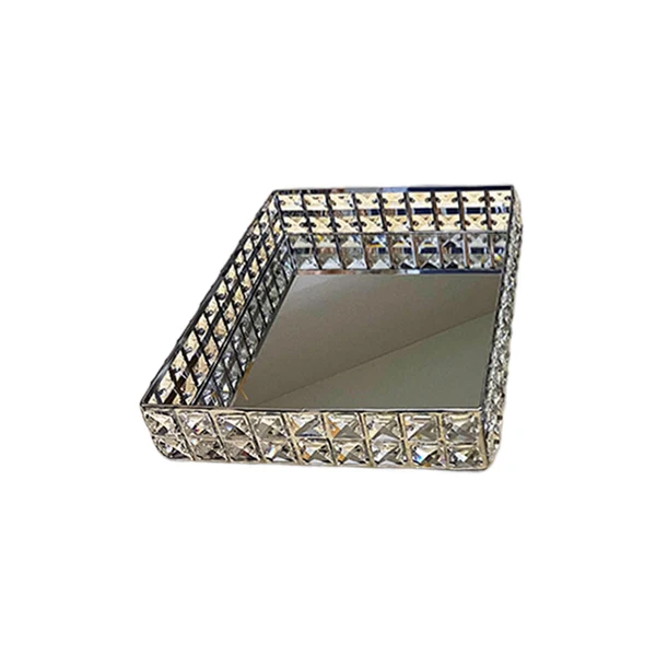 Next-Generation Maxbell Cosmetic Storage Candy Trinket Elegant Design Tray for Dresser Wedding Party Argent S Elite