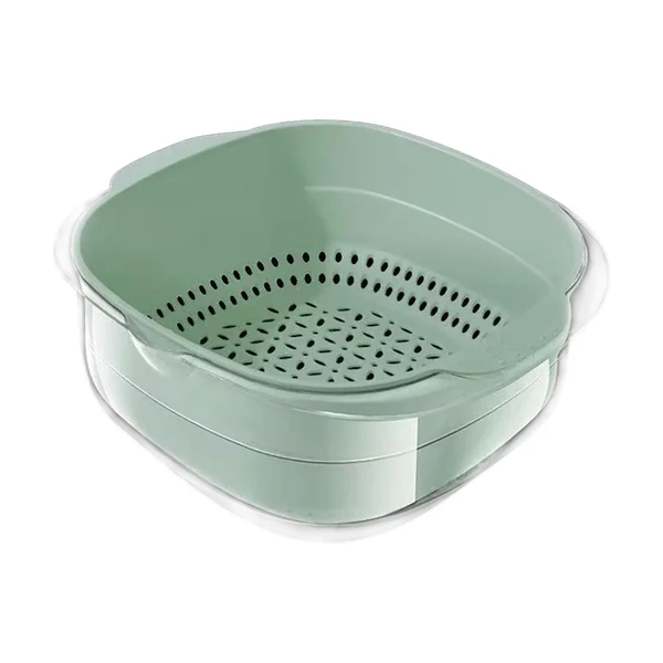 Premium Material Maxbell Double Layer Drain Basket Vegetable Drain Baskets for Food Vegetables Mixing Green Dependable