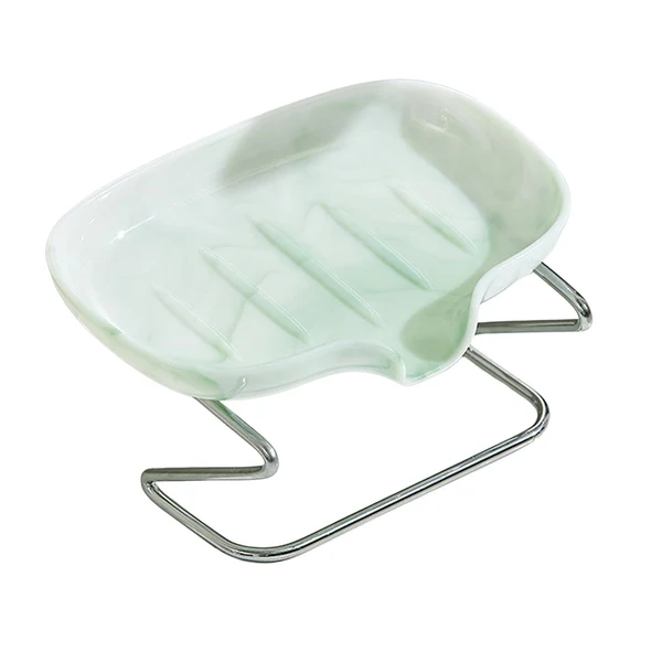 Official Maxbell Cup Soap Box for Kitchen Leaf Shaped Soap Rack for kitchen Room Hotel light green Pure