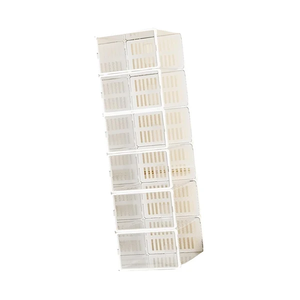 Superior Maxbell 6Pcs Stackable Shoe Organizer for Closet Clear for Wardrobe Entryway Bedroom White 33cm Environmentally Friendly