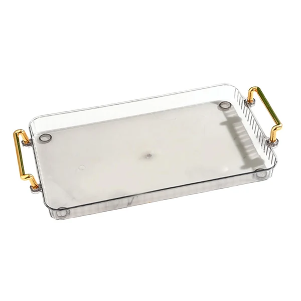 Versatile Maxbell Decorative Tray Rectangle Tray with Handles for Living Room Kitchen Bathroom gray Traditional
