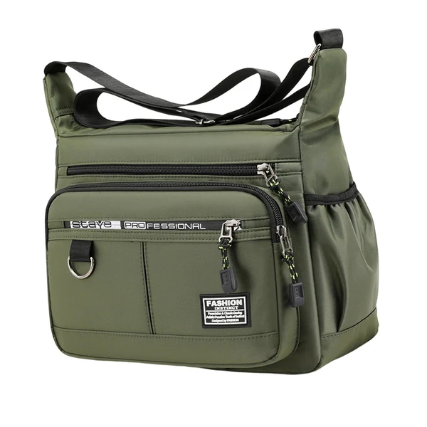 Breathable Maxbell Men Shoulder Bag with Zipper Closure Girls Oxford Multilayer Pocket Tote Bag green Premium