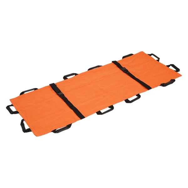 Green Maxbell Folding Soft Stretcher with 12 Handles for Moving Lifting or Transfer Clinic Orange Enhanced