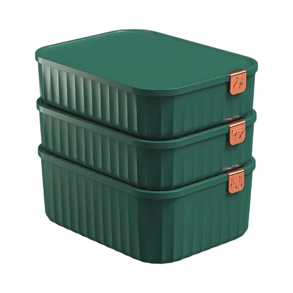 Detailed Maxbell 3 Pieces Drawer Organizer Household Wardrobe Save Space Closet Storage Boxes Green Breathable