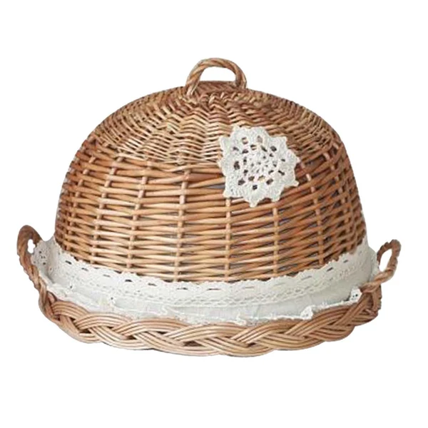 Consistent Maxbell Food Dome Lid and Serving Tray Rattan Wicker Woven Handmade 11.8inchx7.9inch Eco-Friendly