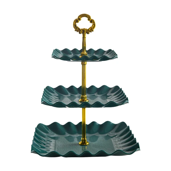 Reusable Maxbell Cupcake Stand 3 Tier Plastic Cookie tower for Birthday Wedding Parties Green Elegant