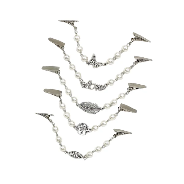 High-Performance Maxbell 5x Sweater Clips with Chain Chic Cardigan Collar Clips for Girls Women Party Casual
