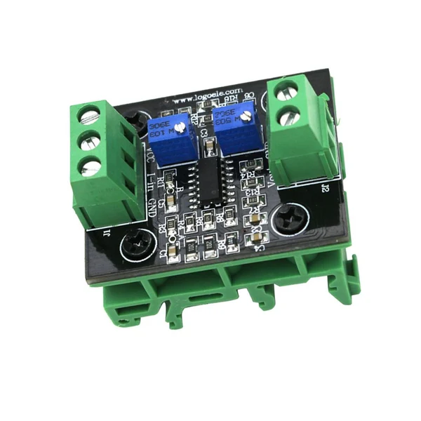 Flexible Maxbell Current to Voltage Module 4-20mA to 0-10V Isolation Transmitter Signal Converter with Green Base Lightweight