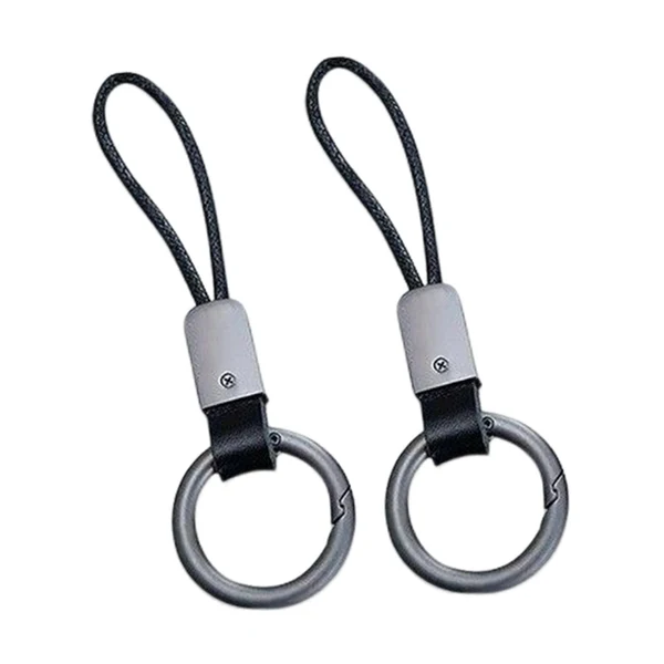 Unique Maxbell 2Pcs Car Keychains PU Leather Accessory with Anti Lost Ring Key Fob Keychain Black Prestigious