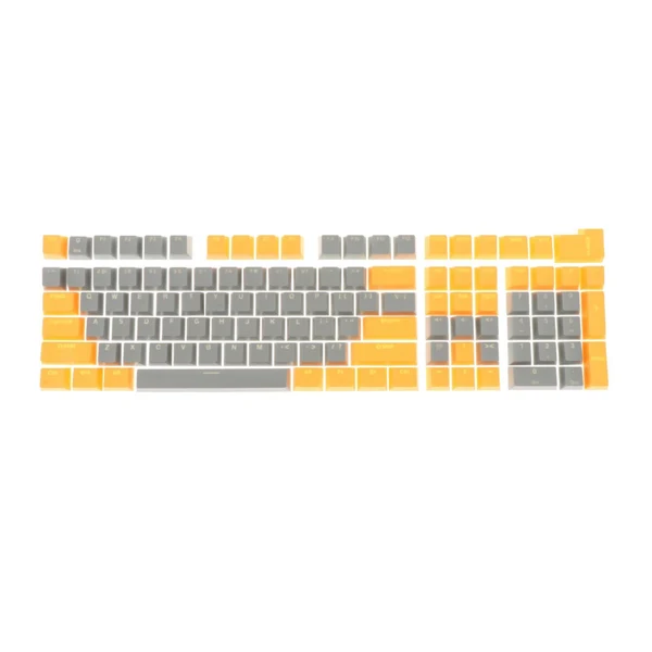 Professional Maxbell Keycaps Set Backlit Two Color Key Caps for Mechanical Keyboards 980K 87 Keys Yellow Dark Gray Modern