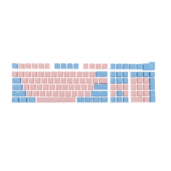 Relaxed Maxbell Keycaps Set Backlit Two Color Key Caps for Mechanical Keyboards 980K 87 Keys Pink Light Blue Genuine