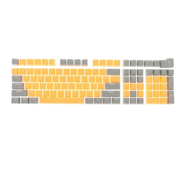 Long-Lasting Maxbell Keycaps Set Backlit Two Color Key Caps for Mechanical Keyboards 980K 87 Keys Dark Gray Yellow Artisan