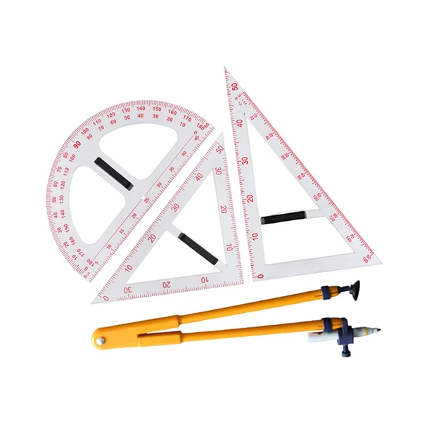 Premium Maxbell Geometry Math Set with Removable Handle Drawing Tool for Chalkboard Teachers Four piece set Recyclable