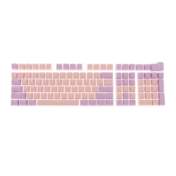 High-End Maxbell Keycaps Set Backlit Two Color Key Caps for Mechanical Keyboards 980K 87 Keys Light Purple Pink High-Quality