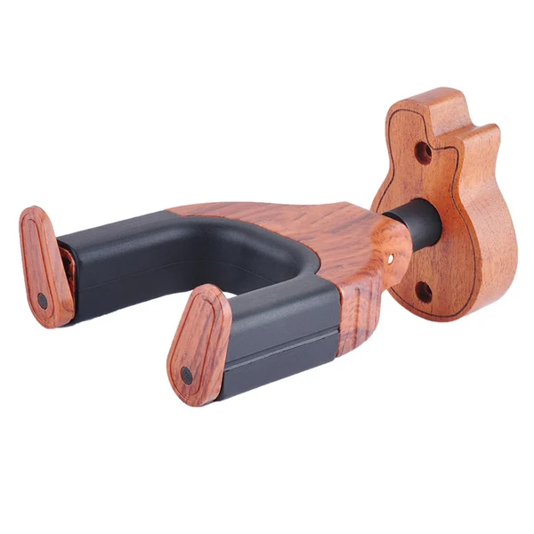 Carefully Designed Maxbell Guitar Hanger Wall Mount Detachable Multifunction Guitar Display Guitar Hook red wood color Soft