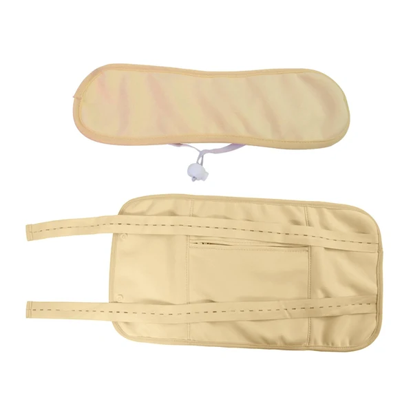 Comfortable Maxbell Castor Oil Pack Compress Adjustable Flannel Anti Oil Leak for Waist and Neck Khaki Button Strap Innovative