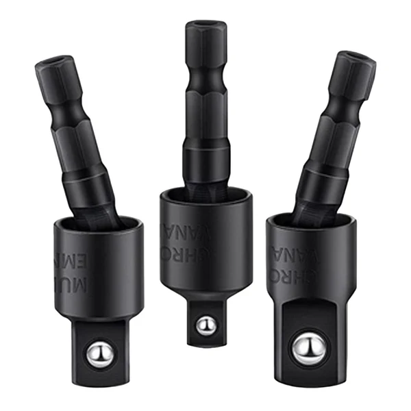 Artisan Maxbell 3 Pieces 360° Rotatable Universal Joint Swivel Socket for Car Repair Repairs Black Original