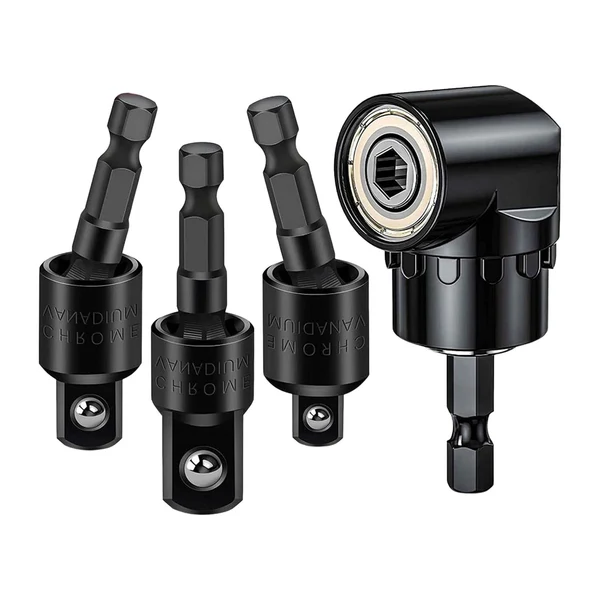 Soft Maxbell 3 Pieces 360° Rotatable Universal Joint Swivel Socket for Car Repair Repairs Black and Attachment Premium Material